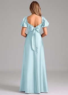 Azazie Fatima Bridesmaid Dresses Cloud Blue A-Line Sweetheart Neckline Stretch Satin Dress image6