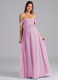 Azazie Saige Maternity Bridesmaid Dresses A-Line Pleated Chiffon Floor-Length Dress image4
