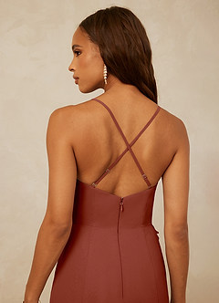 Christian Siriano Bridal for Azazie 1006 Bridesmaid Dresses Auburn Mermaid Ruched Chiffon Dress image7