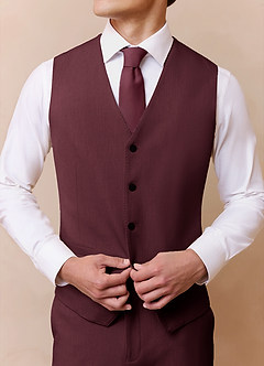 front James Cabernet Structured Stretch Suit Vest