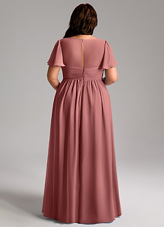 Azazie Verna Brautjungfernkleider für Schwangere A-Linie V-Hals Gerüscht Chiffon Bodenlänge Kleid image12