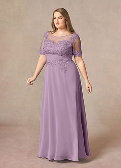 Azazie Raissa Kleider für die Brautmutter A-Linie Spitze Chiffon Kleid Blauregen image11