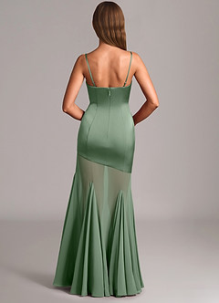 Azazie Uma 신부 들러리 드레스 인어 스트랩리스 쉬폰 바닥 길이 드레스 image5