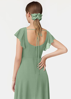 front Bijpassende kleur bruidsmeisjes chiffon oversize scrunchie set