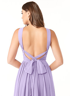 Azazie Dionne Bridesmaid Dresses Lilac A-Line Corset Chiffon Dress image3