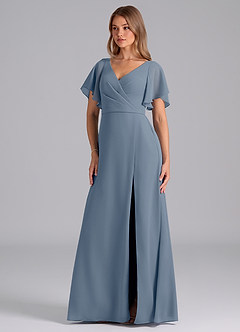 Azazie Ambrosia Bridesmaid Dresses Twilight A-Line Pleated Chiffon Dress image1