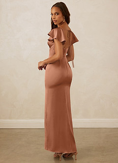 Christian Siriano Bridal for Azazie 1005 Bridesmaid Dresses Bronzer Sheath Sweetheart Neckline Stretch Satin Dress image8