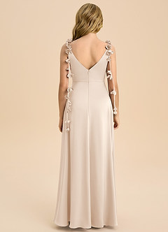 Azazie Gumdrop Junior White Alabaster Empire Pleated Stretch Satin Dress image7