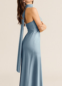 front Azazie Matching Color Stretch Satin Scarf