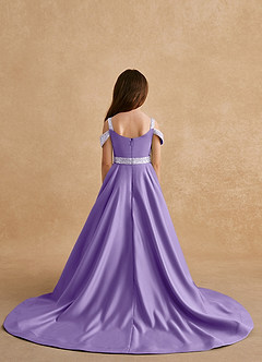 Azazie Jodi Flower Girl Dresses Tahiti A-Line Matte Satin Dress image2