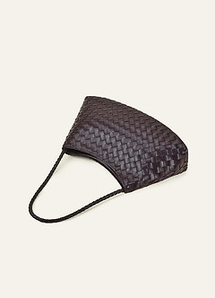 front Woven PU Leather Shoulder Bag