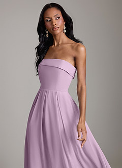 Azazie Lucienne Bridesmaid Dresses Wisteria A-Line Strapless Chiffon Convertible Dress image4