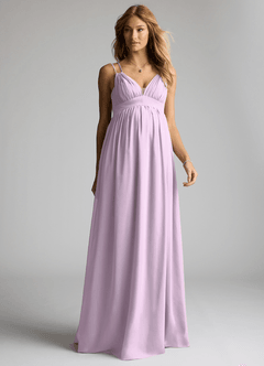 Azazie Emree Abiti da damigella d'onore premaman Abito A-Line Chiffon Floor-Length image1