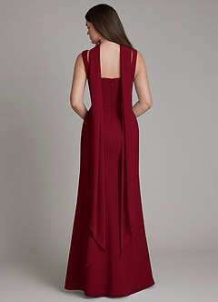 Azazie Katya Rochii de domnișoară de onoare Sirenă Decolteu pătrat Şifon Lungime până la podea Rochie image5