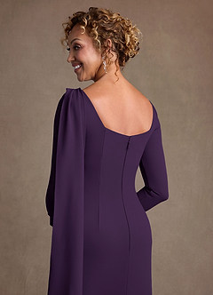 Azazie Merian Suknie dla Matki Panny Młodej Kolumna Pofałdowany Rozciągliwy Krep Długość do kolan Sukienka image6