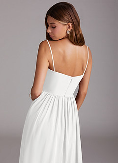 Azazie Calianna Bridesmaid Dresses White A-Line Off the Shoulder Chiffon Convertible Dress image8