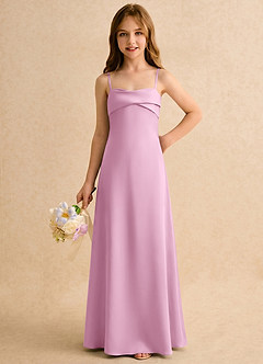 Azazie Mirabella Girls Formal Flower Girl Dresses Candy Pink Sheath Sweetheart Neckline Stretch Satin Dress image5