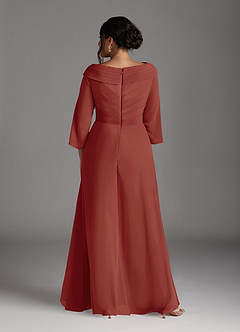 Azazie Jaycee Mother of the Bride Dresses Terracotta A-Line Chiffon Dress image8