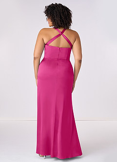 Barbie ♥ Azazie Bridesmaid Dresses Barbie Pink Mermaid Pleated Stretch Satin Dress image7