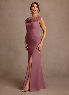 Azazie Irvine Mother of the Bride Dresses Desert Rose A-Line Pleated Chiffon Dress image4