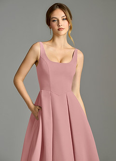 Azazie Amalie Bridesmaid Dresses Dusty Rose A-Line Pleated Chiffon Dress image7