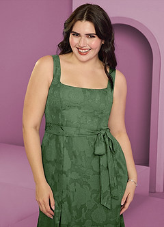 Barbie ♥ Azazie Bridesmaid Dresses Eucalyptus A-Line with Pockets Floral Burnout Dress image7