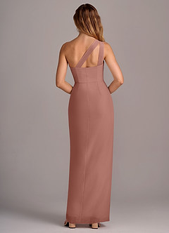 Azazie Tatianna Jurken voor bruidsmeisjes Jurk van Chiffon met Kolom One-Shoulder Ceder Roos image2