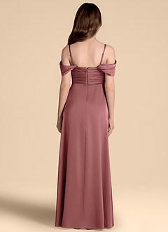 Azazie Kaitlynn Junior Jurk van Stretch Satijn met A-Lijn Off the Shoulder Amethist image2