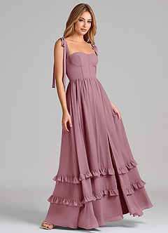 Azazie Anastacia Bridesmaid Dresses Vintage Mauve A-Line Sweetheart Neckline Chiffon Dress image4