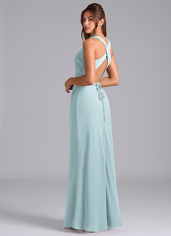 Azazie Evadne Bridesmaid Dresses Mist A-Line Pleated Chiffon Dress image2
