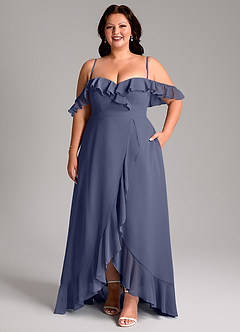 Azazie Lyra Bridesmaid Dresses Stormy A-Line Chiffon Convertible Dress image16
