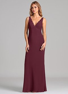 Azazie Tianna 신부 들러리 드레스 쉬스 쉬폰 바닥 길이 드레스 image4