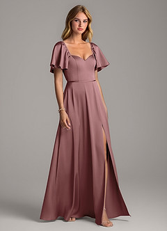 Azazie Chloe Bridesmaid Dresses Vintage Mauve A-Line Sweetheart Neckline Stretch Satin Dress image5