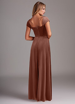 Azazie Gabi Final Sale Black A-Line Side Slit Velvet Dress image2