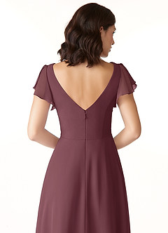 Azazie Omari Bridesmaid Dresses Sangria A-Line Chiffon Dress image6
