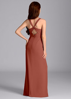 Azazie Mero Junior Auburn Mermaid Pleated Chiffon Dress image2