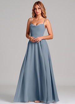 Azazie Elle Bridesmaid Dresses Twilight A-Line Pleated Chiffon Dress image4