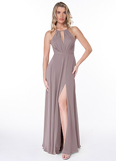 Azazie Evalleen Bridesmaid Dresses Dusk A-Line Pleated Chiffon Dress image6