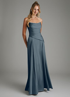 Azazie Gabriela Brautjungfernkleider A-Linie Korsett Stretch-Satin Kleid Zwielichtviolett image8
