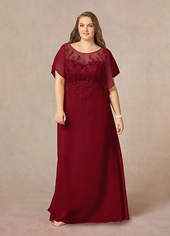 Azazie Faviola Mother of the Bride Dresses A-Line Boatneck sequins Chiffon Floor-Length Dress image8