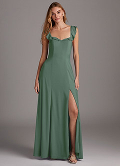 Azazie Arela Final Sale Black A-Line Ruched Stretch Chiffon Dress image1