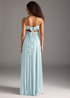 Azazie Zeya Bridesmaid Dresses Mist A-Line Pleated Mesh Dress image5
