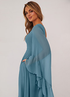 Barbie ♥ Azazie Robes de demoiselle d'honneur Robe Trapèze en Mousseline de soie Manche longue Bermude image6