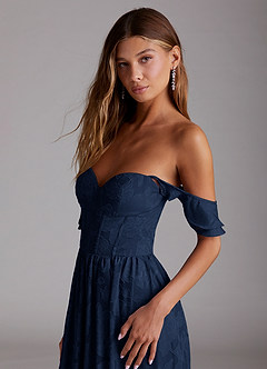 Evelyn Navy Corset Maxi Dress image5