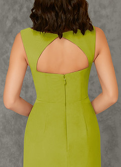 Azazie Flori Bridesmaid Dresses Lemongrass Sheath Square Neckline Chiffon Dress image7
