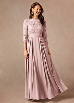 Azazie Lucianna Mother of the Bride Dresses Dusty Rose A-Line Lace Dress image3