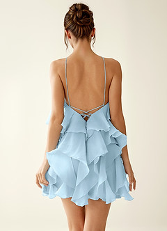 Oliamagn Shy Blue Ruffles Tulle Mini Dress image6