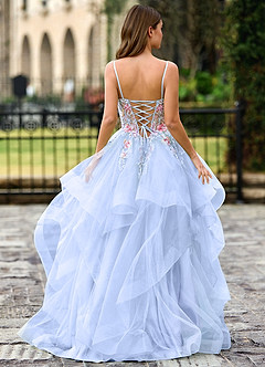 Goartrume Sky Blue Mermaid Tulle Prom Dress image6