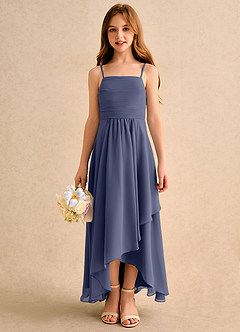Azazie Twilight Dance Girls Formal Blumenmädchenkleider A-Linie Plissee Chiffon Kleid Sturm image3
