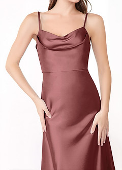 Azazie Alaija Bridesmaid Dresses Amethyst Mermaid Side Slit Stretch Satin Dress image5